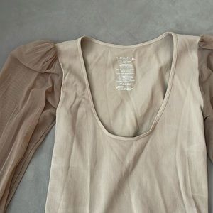 Free People Intimately Long Sleeve shirt with Mesh Sleeves